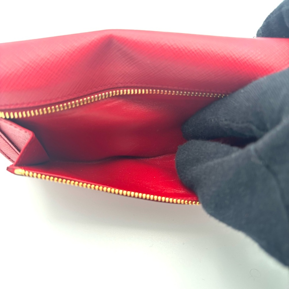 Prada Red Saffiano Leather Wallet - Picture 5 of 16